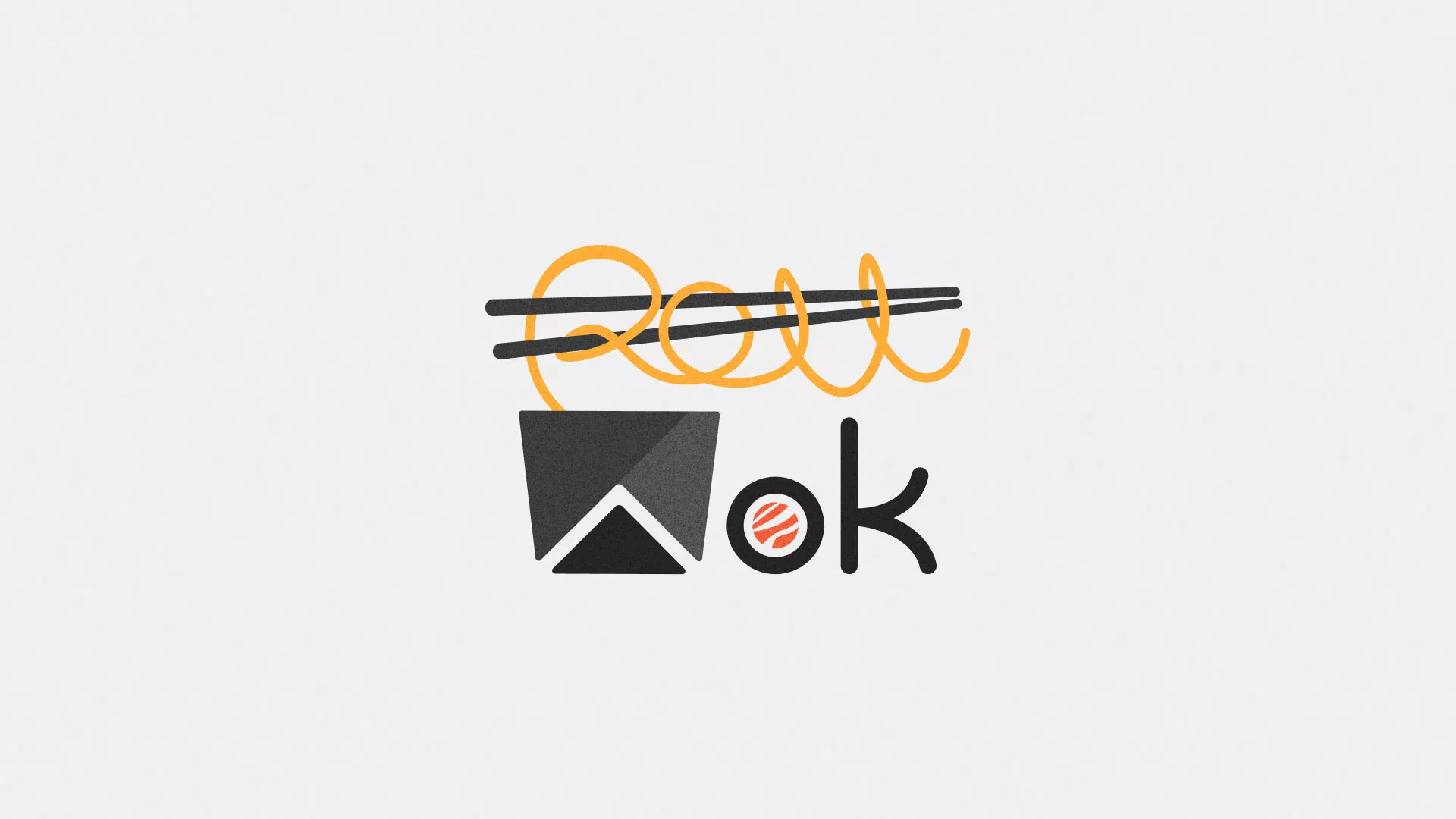 Разработка логотипа суши-бара «Roll Wok Club» в Сосенском
